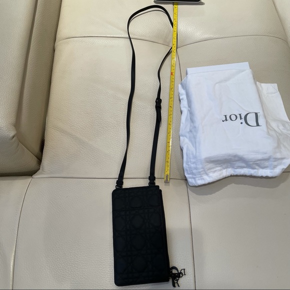 Dior black long wallet with adjustable strap - Picture 10 of 10